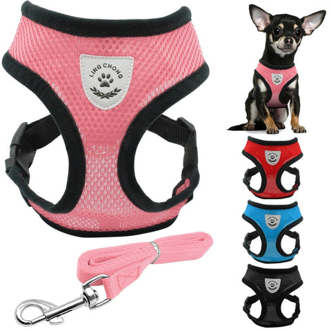 Small Dog Pet Harness and Leash Set Puppy Cat Vest Harness Collar
