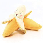 Soft Fleece Dog Chew Toy Fruit Vegetable Chicken Squeak